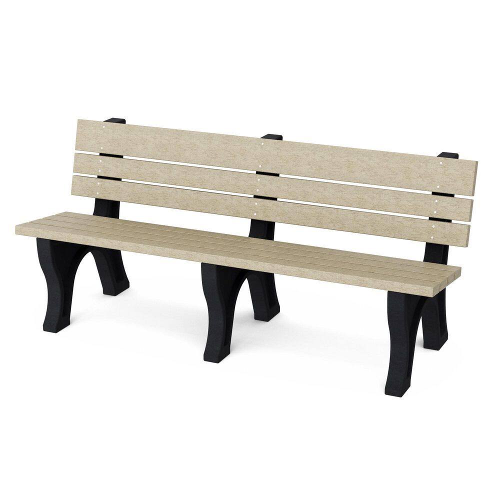 Heritage 6 ft. Weathered Wood and Black HDPE Plastic Outdoor Park Bench price history on PriceWatchPro