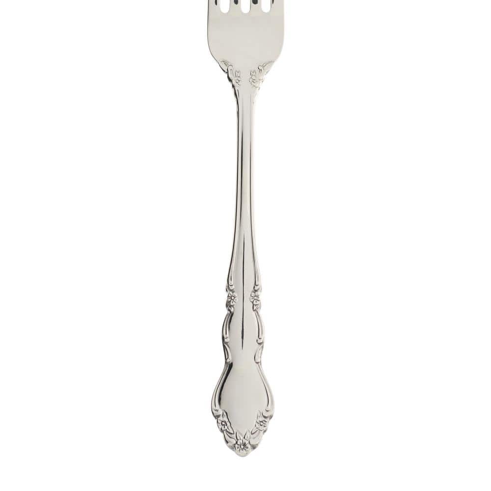 Dover 20-Piece Stainless Steel Flatware Set with Floral Design