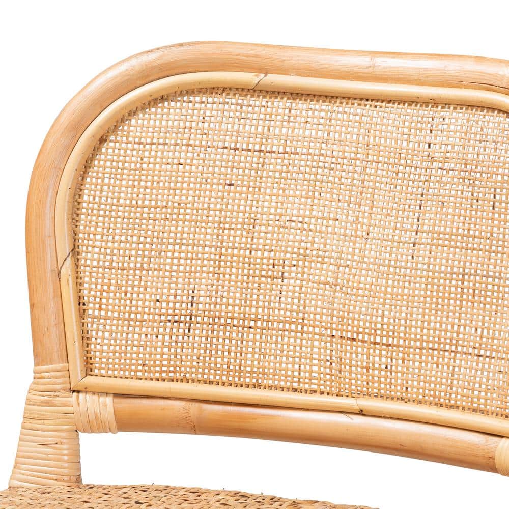 Adrena Natural Brown Rattan Handmade Bohemian Bar Stool
