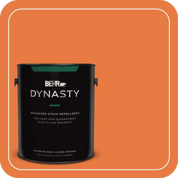BEHR DYNASTY 1 gal. #S-G-250 Solar Flare Semi-Gloss Enamel Interior Stain-Blocking Paint & Primer