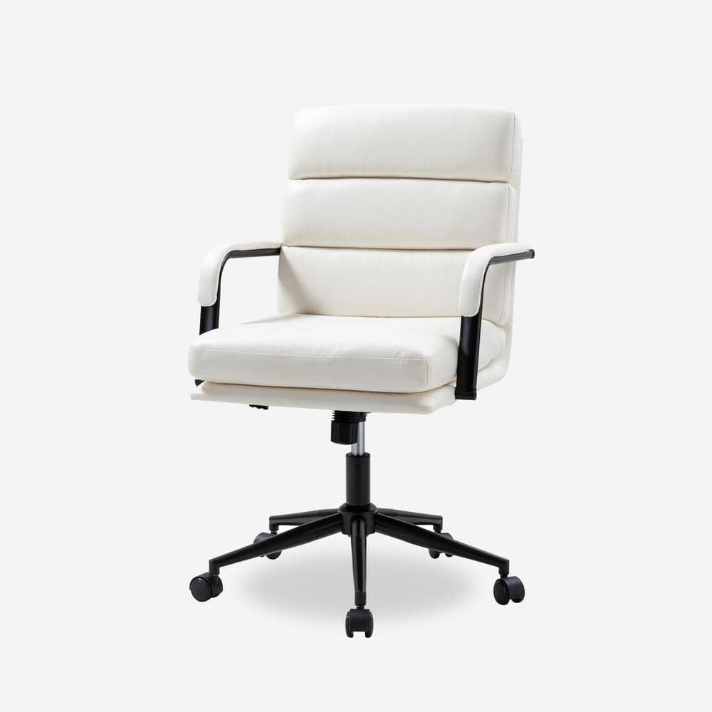 JAYDEN CREATION Joa Modern Leather Comfortable Ergonomic Office Chair with  Tilt Lock and Center Tilt-WHITE OFM0868-WTE - The Home Depot