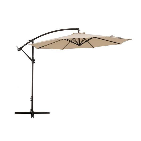 Unbranded 10 ft. Cantilever Outdoor Adjustable Offset Hanging Patio Umbrella in Beige