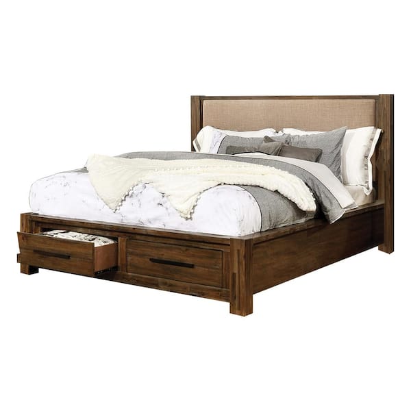 Coney Walnut California King Bed Upholstered Bed