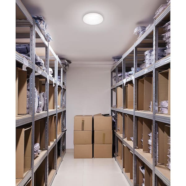 Commercial Electric 12 in. White Round Closet Light LED Flush