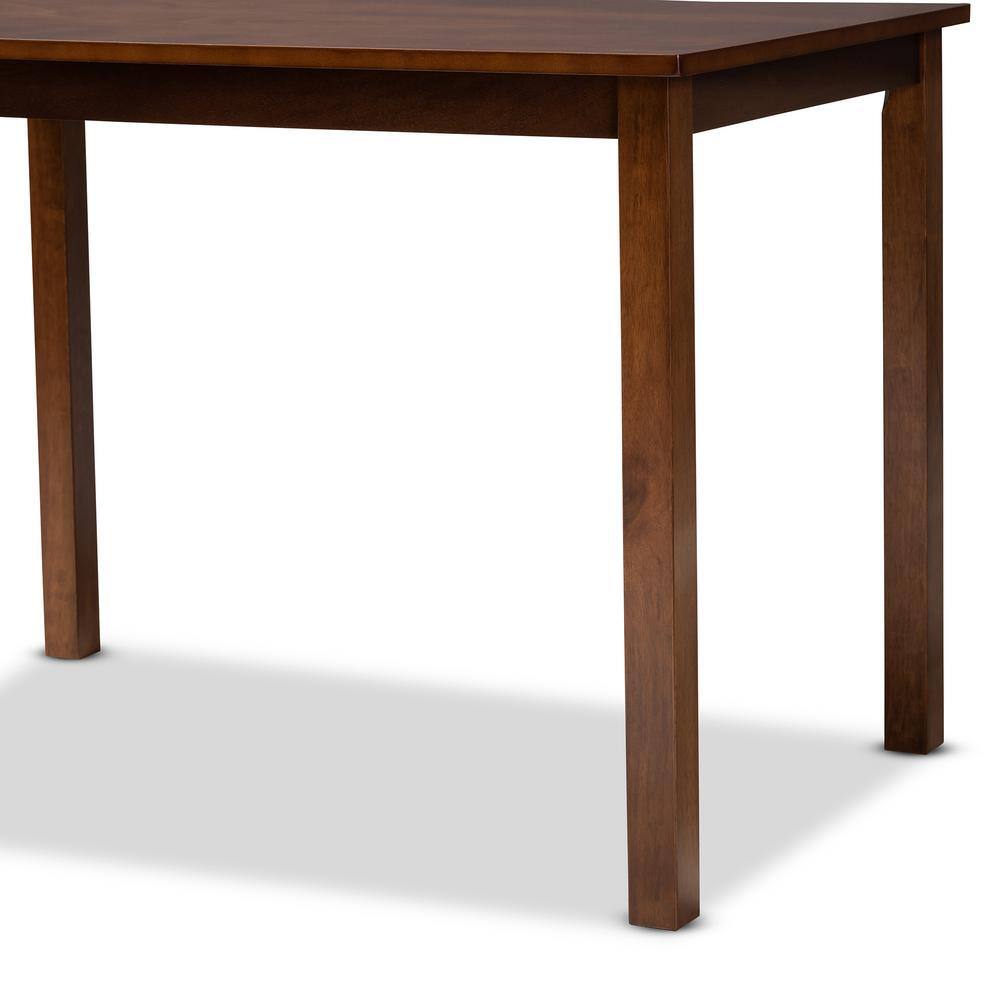 Walnut Brown and Light Brown Mid-Century 5-Piece Dining Set