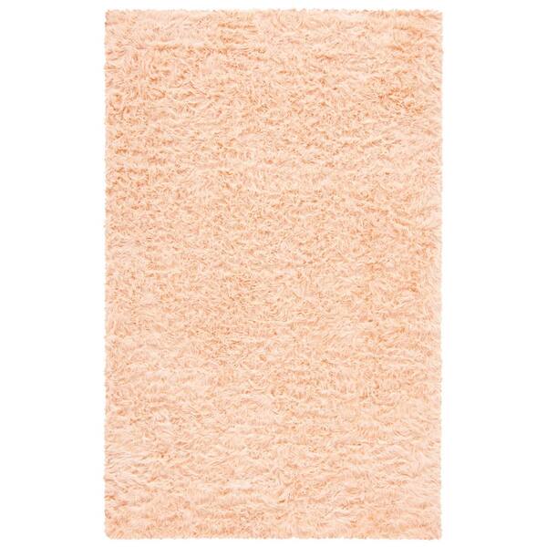 Faux Sheep Skin 4 ft. x 6 ft. Light Pink Solid Area Rug
