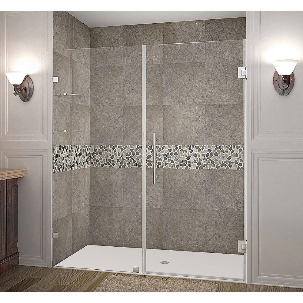Nautis GS 68" x 72" Frameless Clear Glass Hinged Shower Door