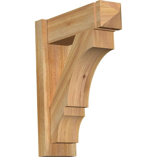 Ekena Millwork 6 in. x 22 in. x 18 in. Western Red Cedar Balboa Arts and Crafts Rough Sawn Outlooker