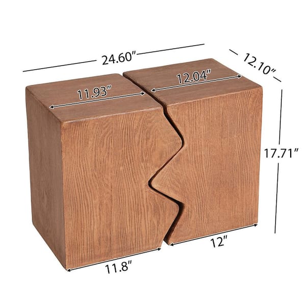 MGO Side Table Set of 2 Rectangular Outdoor Indoor Accent Table in