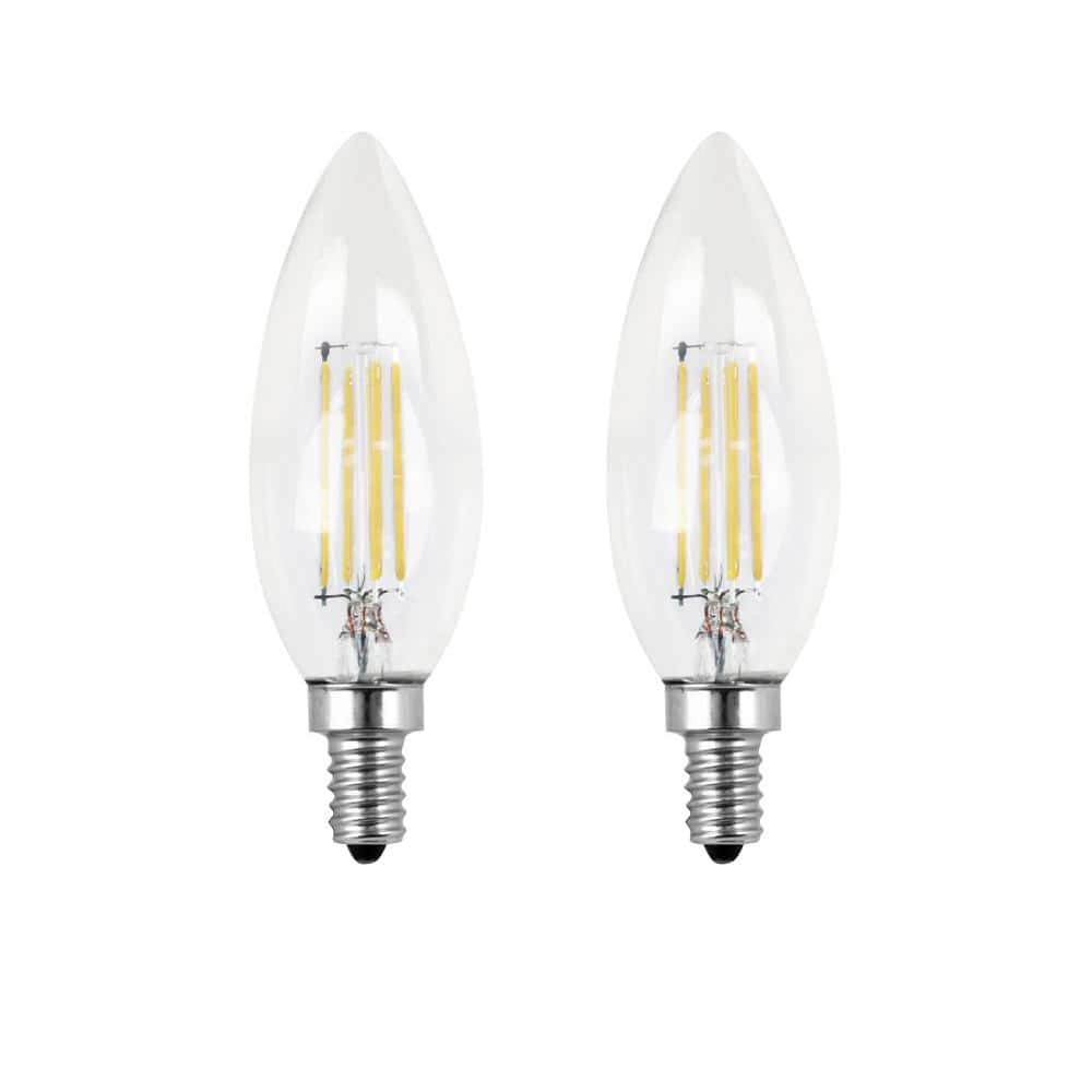 40-Watt Equivalent B10 E12 Candelabra Dimmable Filament CEC Clear Chandelie