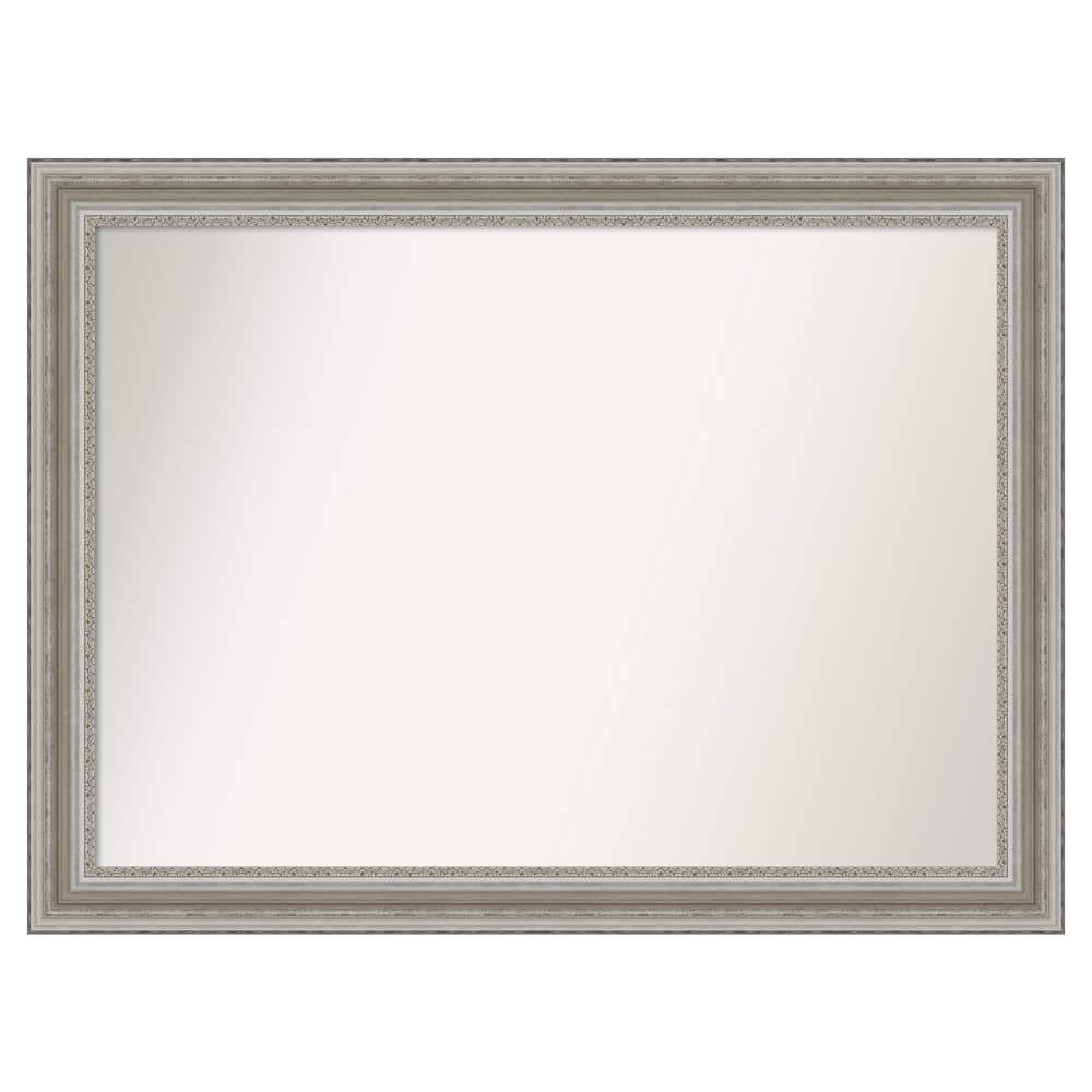 Amanti Art Parlor Silver 47.5 in. x 35.5 in. Cusom NonBeveled Framed Bathroom Vanity Wall