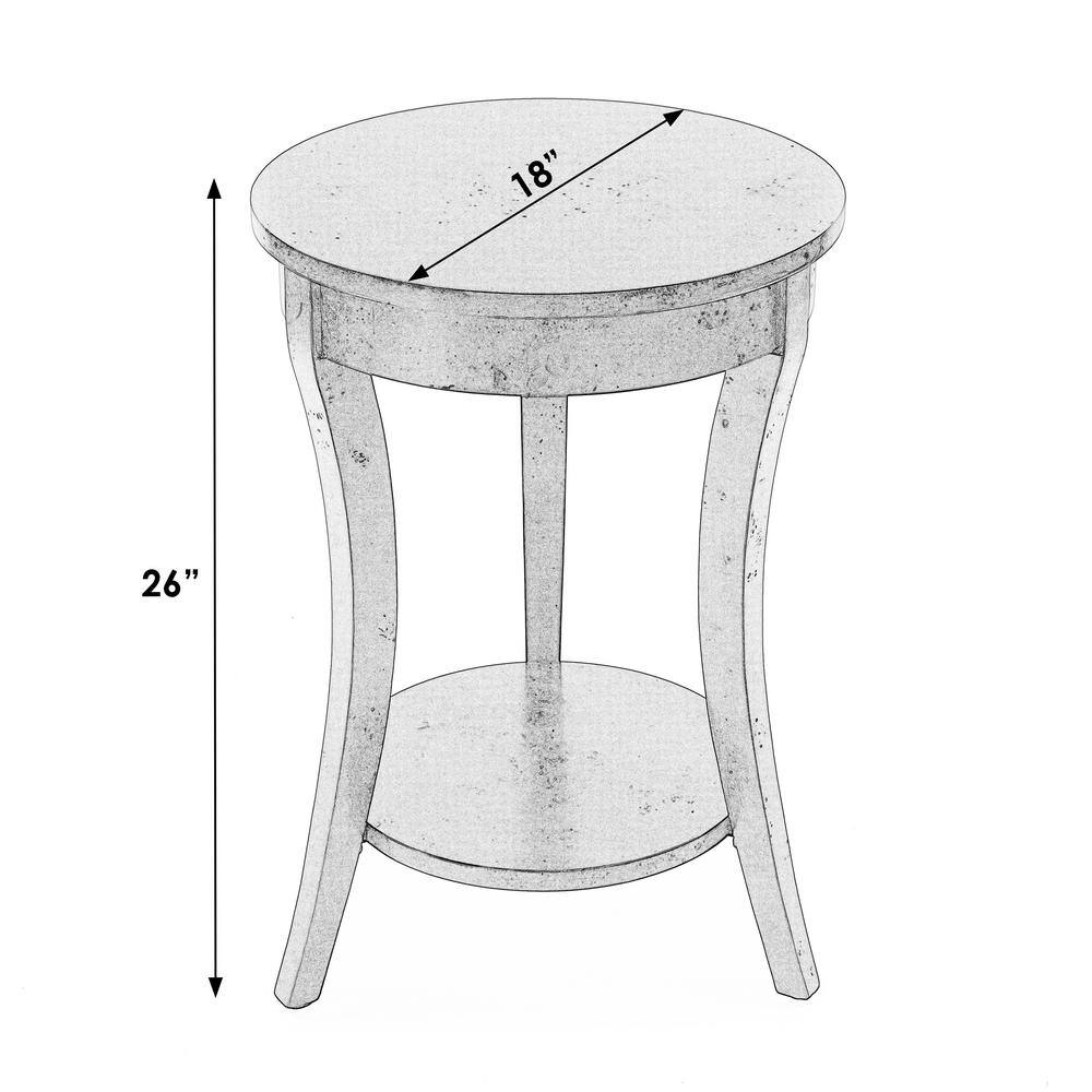 Holdin Round Light Brown Burl Wood Side Table