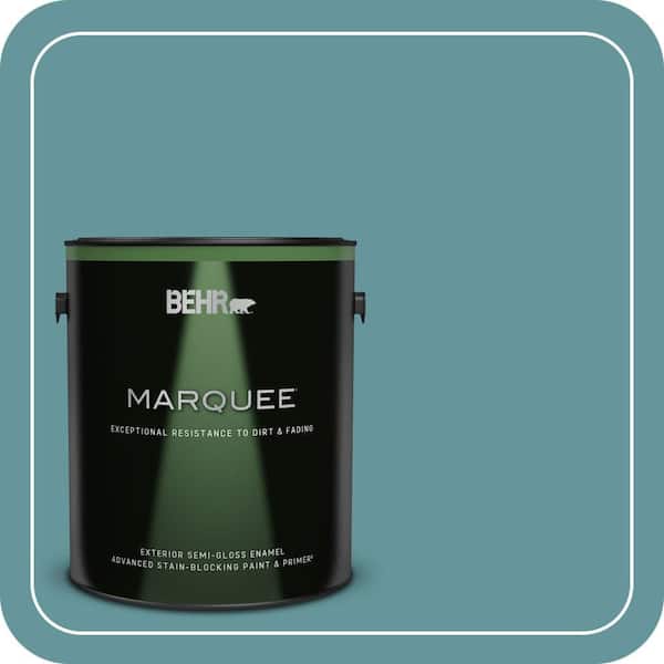 BEHR MARQUEE 1 gal. #MQ6-33 Vintage Teal Semi-Gloss Enamel Exterior Paint & Primer
