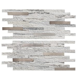Dusted Marble 12 in. x 13.5 in. Metal and Composite Peel and Stick Tile Backsplash (1 sq. ft./pack)