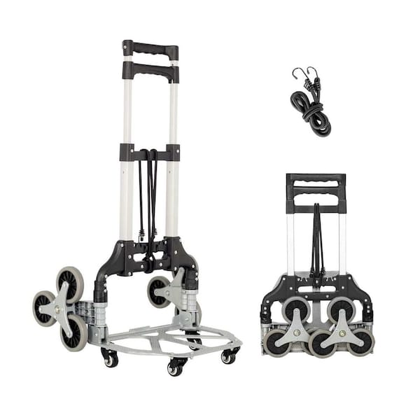 Tatayosi 155 lbs. Capacity Folding Luggage Hand Truck With 6 Climbing Wheels, Black