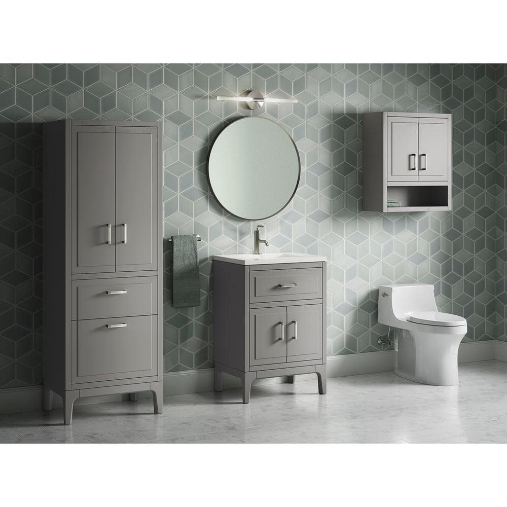 Seer 24" Mohair Grey Freestanding Single Bathroom Vanity with Quartz Top