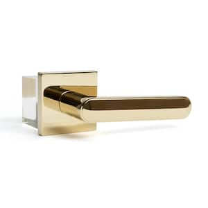 Beaux Polished Brass Double Dummy Modern Door Lever