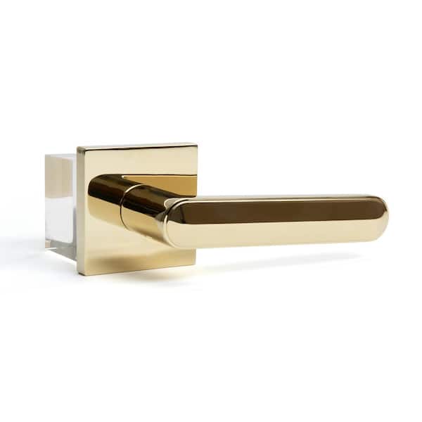 Beaux Polished Brass Double Dummy Modern Door Lever