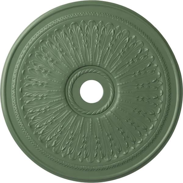 Ekena Millwork 1" x 29-1/8" x 29-1/8" Polyurethane Oakleaf Ceiling, Hand-Painted Athenian Green