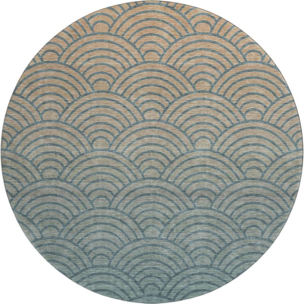 Best Machine Washable Rugs Round Addison Rugs Mayfield Premium Machine Washable Abstract AMF2414 Teal 8 ...