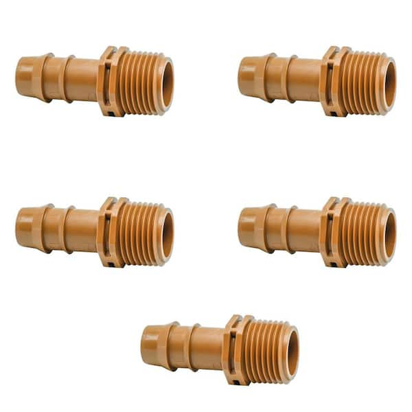 1/2 in. MPT x 1/2 in. Barb Adapter (5-Pack)