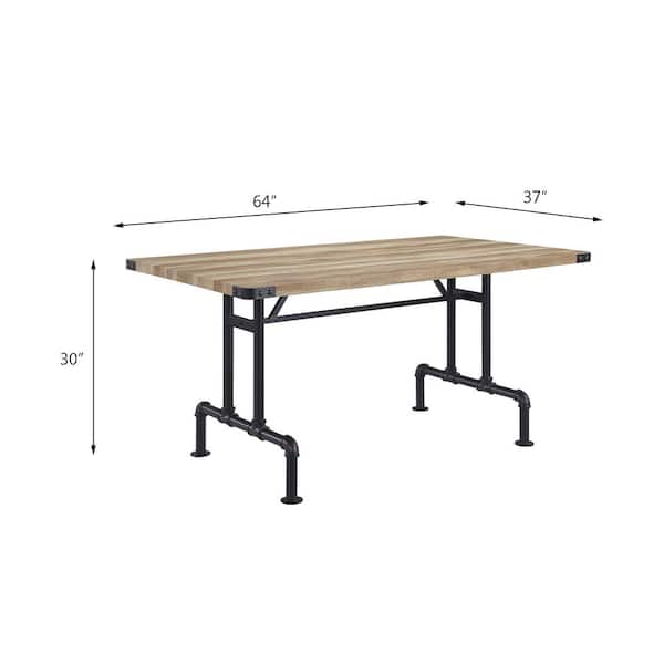 Acme Furniture Edina 64 in. Rectangular Oak Wood Top Dining Acme Furniture Edina 64 in. Rectangular Oak Wood Top Dining