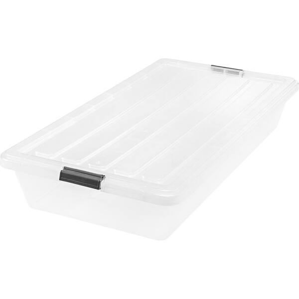 IRIS 37 Qt. Buckle Down Storage Box in Clear