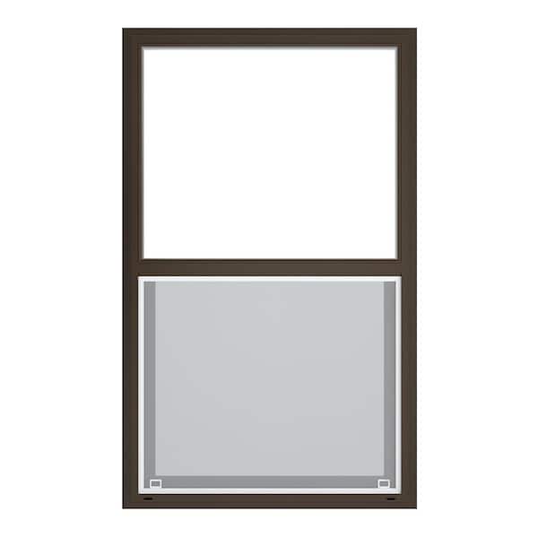 35.5 in. x 59.5 in. Select Series Single Hung Vinyl Bronze Window with White Int HPSC Glass, and Screen