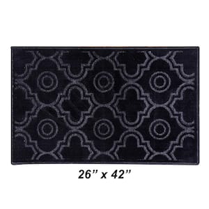 Arya Collection Gray 26 in. x 42 in. Polyester Rectangle Area Rug