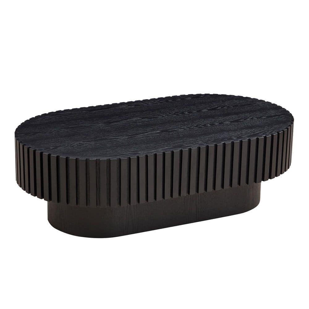 43.70 in. Black Modern Handcraft Drum Outdoor/Indoor Coffee Table with Sturdy Pedestal price history on PriceWatchPro