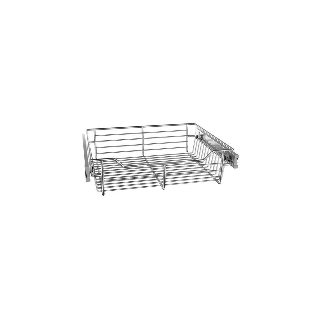 Classic 4.72 in. H x 18 in. W Chrome Aluminum Full-Extension Wire Sliding Basket for Cabinets price history on PriceWatchPro