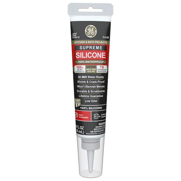 Supreme Silicone Caulk 2.8 oz Kitchen and Bath Sealant Clear