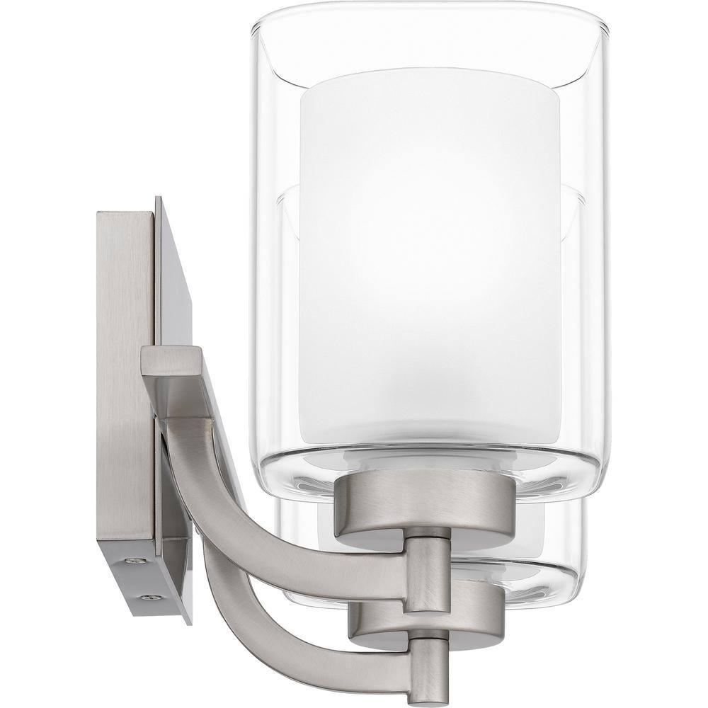 Kolt Brushed Nickel 2-Light Dimmable Vanity Light with Frosted Glass Shades