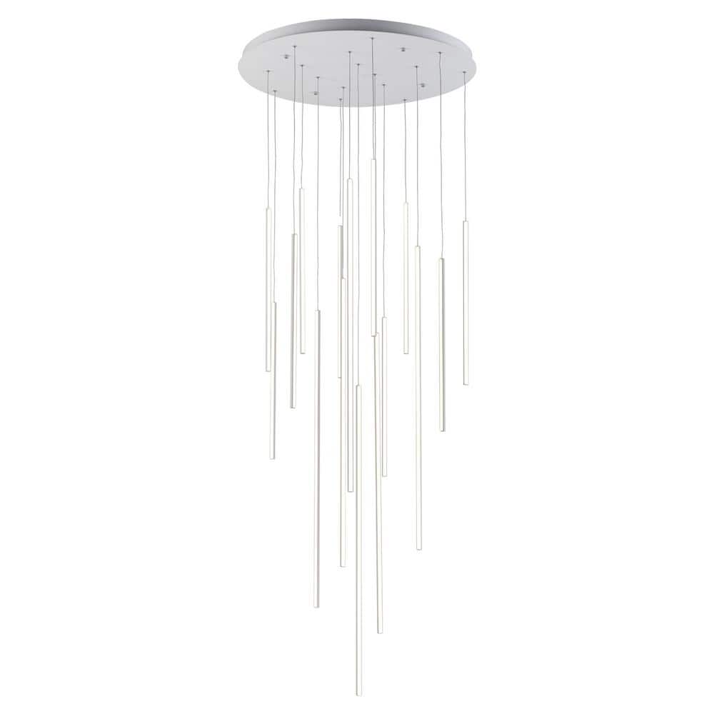 Chute 39'' White Aluminum LED Cluster Pendant