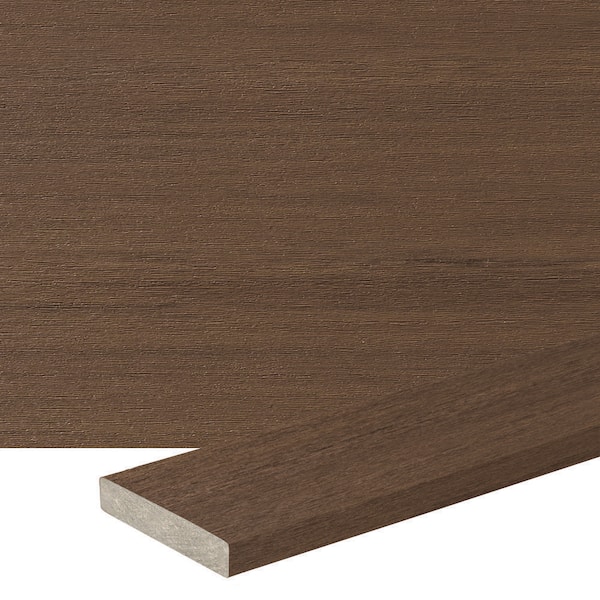 Advanced PVC Vintage 5/4 in. x 6 in. x 20 ft. Square English Walnut PVC Deck Board (Actual: 1 in. x 5 1/2 in. x 20 ft. )