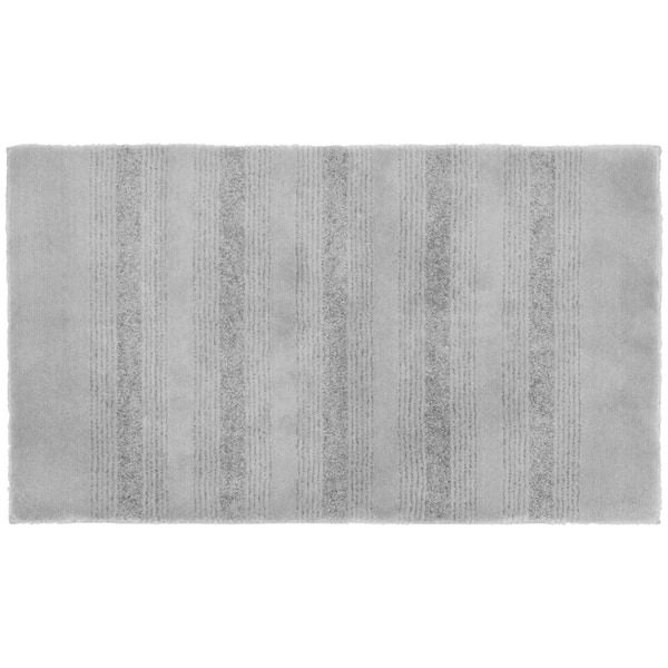 Garland Rug Essence Platinum Gray 24 in. x 40 in. Washable Bathroom Accent Rug