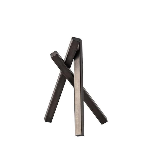 10 in. Black Petite Black Metal Geometric Decor-Piece