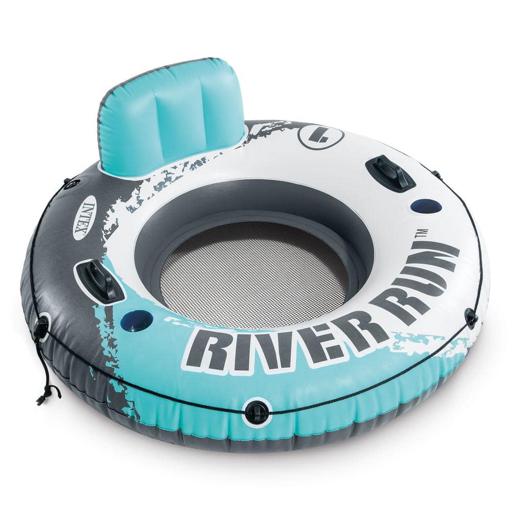 Intex River Run Single Inflatable Lake Floating Water Tube Lounger