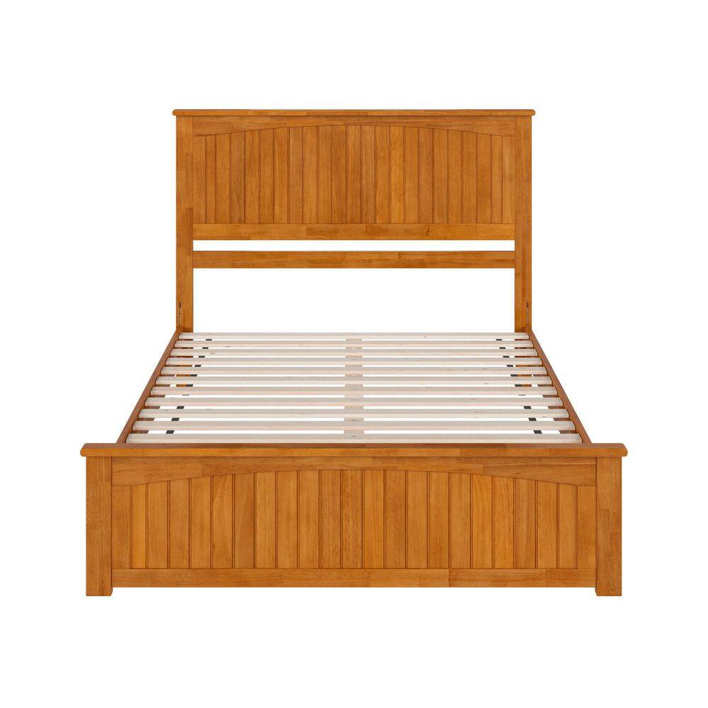 Naples Queen Light Toffee Solid Wood Platform Bed with Headboard and Footboard