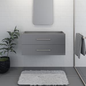 Napa 40 in. W. x 18 in. D x 21 in. H Single Sink Bath Vanity Cabinet without Top in Gray, Wall Mounted