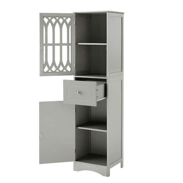 Cádiz 22in. Grey Linen Storage Cabinet for Bathroom and more