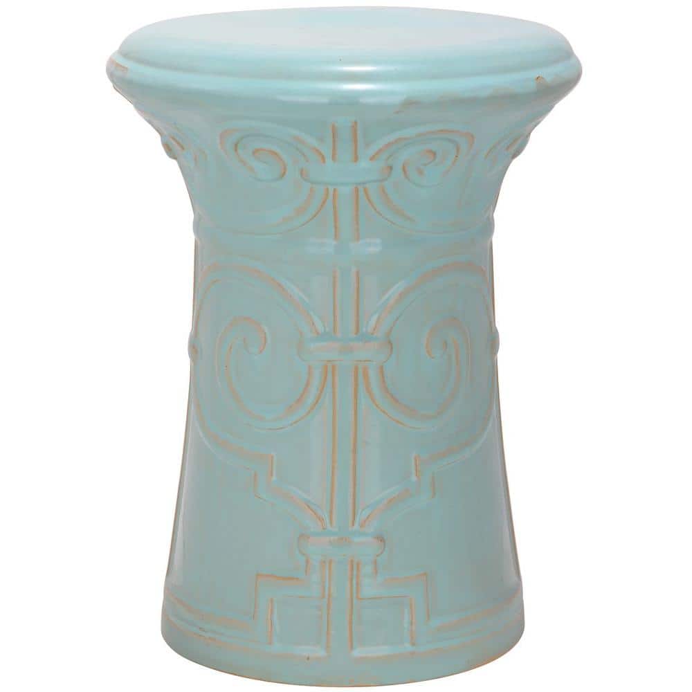 Imperial Scroll Light Aqua Ceramic Garden Stool price history on PriceWatchPro