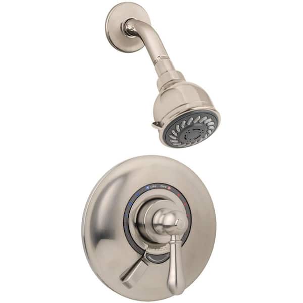 Symmons Allura Single Handle 2-Spray Shower Faucet System 1.75 GPM with Adjustable Stream in. Satin Nickel