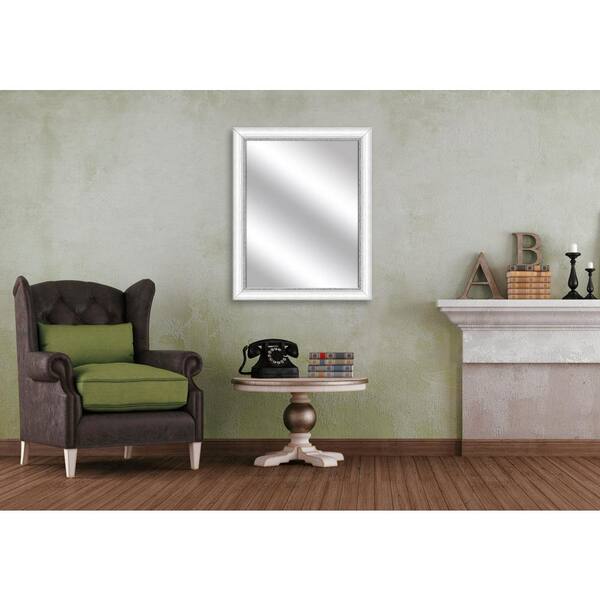 PTM Images Medium Rectangle White Art Deco Mirror (31.75 in. H x 25.75 in. W)