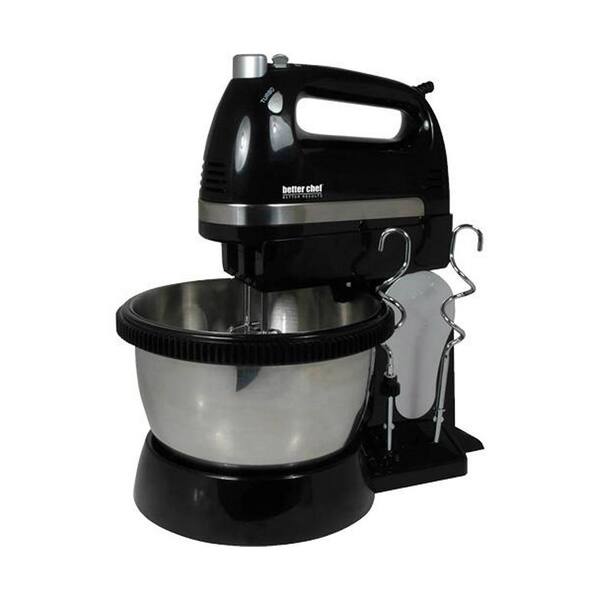 Better Chef 350-Watt 2 qt. 5-Speed Black Stand/Hand Mixer