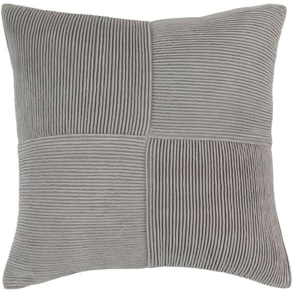 Artistic Weavers Leake Grey Solid Polyester 18 in. x 18 in. Throw Pillow