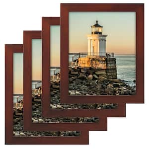 Malden 8 in. x 10 in. 4-Pack Walnut Linear Classic Wood Picture Frame
