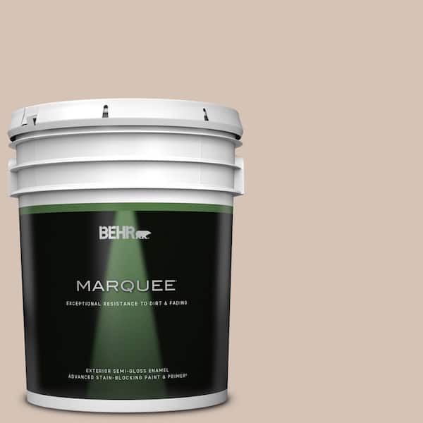 BEHR MARQUEE 5 gal. #BIC-02 Hazy Taupe Semi-Gloss Enamel Exterior Paint & Primer