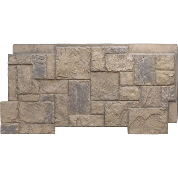 Ekena Millwork Castle Rock 49 in. x 1 1/4 in. Rockwall Stacked Stone, StoneWall Faux Stone Siding Panel
