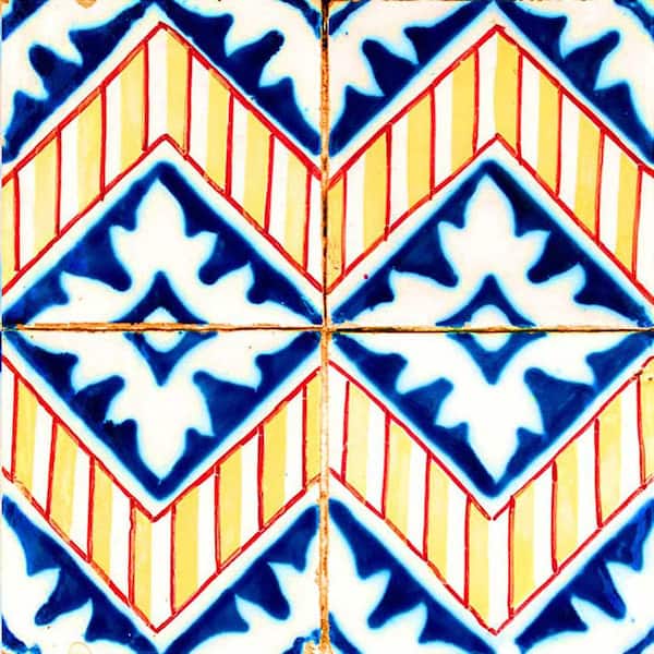 MI ALMA Blue/Yellow/White H25 8 in. x 8 in.Vinyl Peel and Stick Tile (24 Tiles, 10.67 sq.ft./pack)